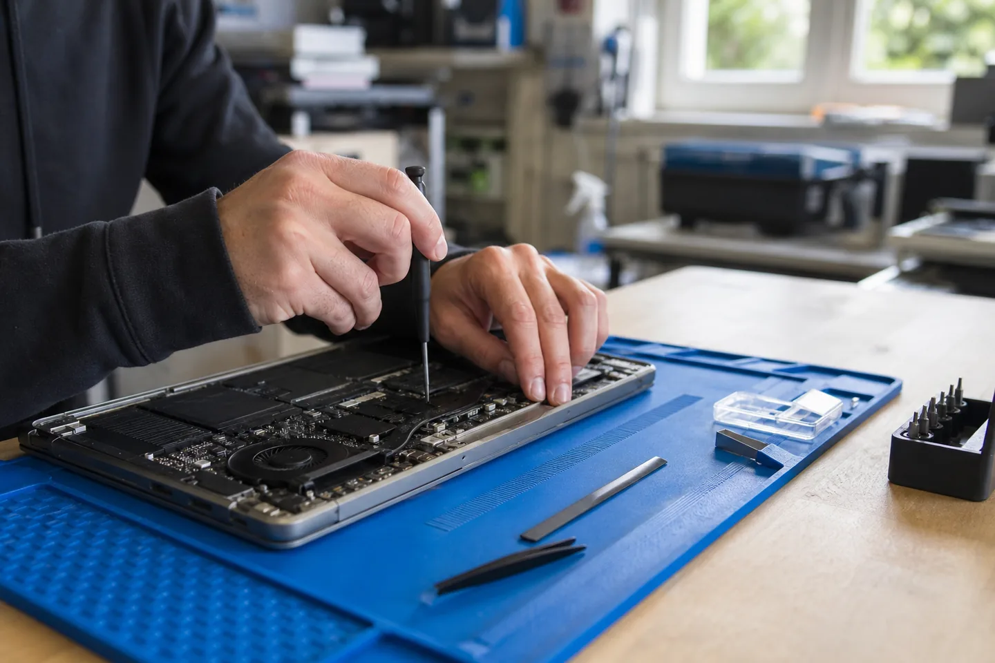Diagnostic minutieux d’un ordinateur portable en atelier